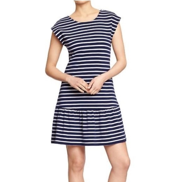 Navy Striped Women's Dress size Small - Picture 1 of 6